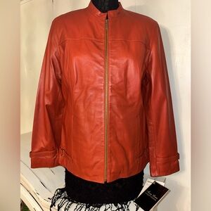NWT Terry Lewis Women's burnt orange soft Leather Jacket medium